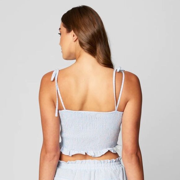 Blanknyc gingham smocked crop camisole in sweet escape XL NWT - Picture 3 of 9